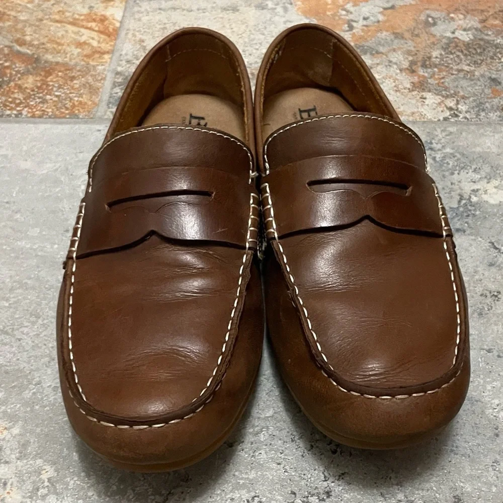 BORN Men's Brown Leather Loafers - Picture 2 of 6